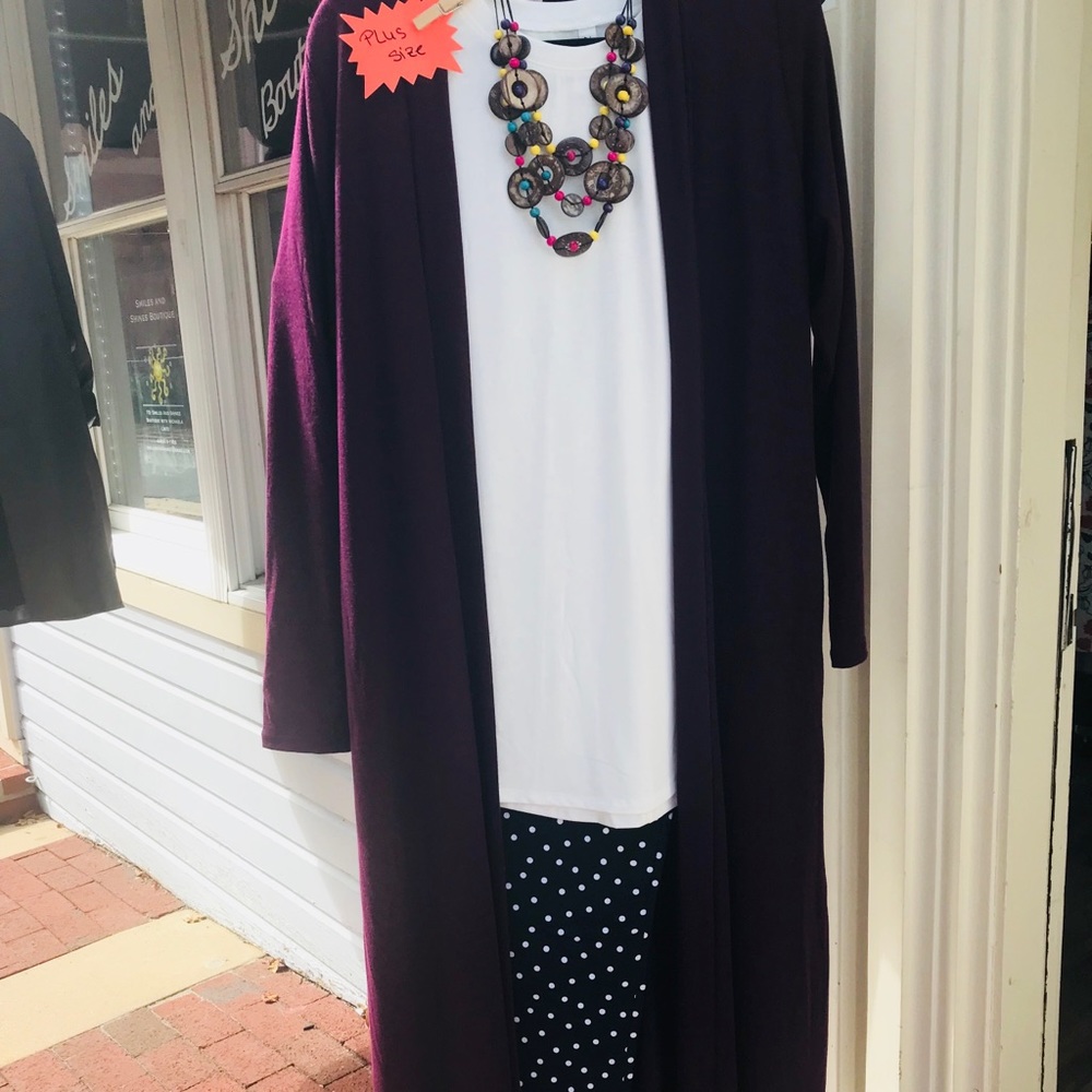 Plus size long cardigan
